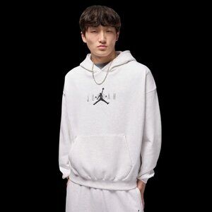 Air Jordan Nike Mens Jumpman Hoodie Sweatshirt Stretch IB9097 White XL NEW